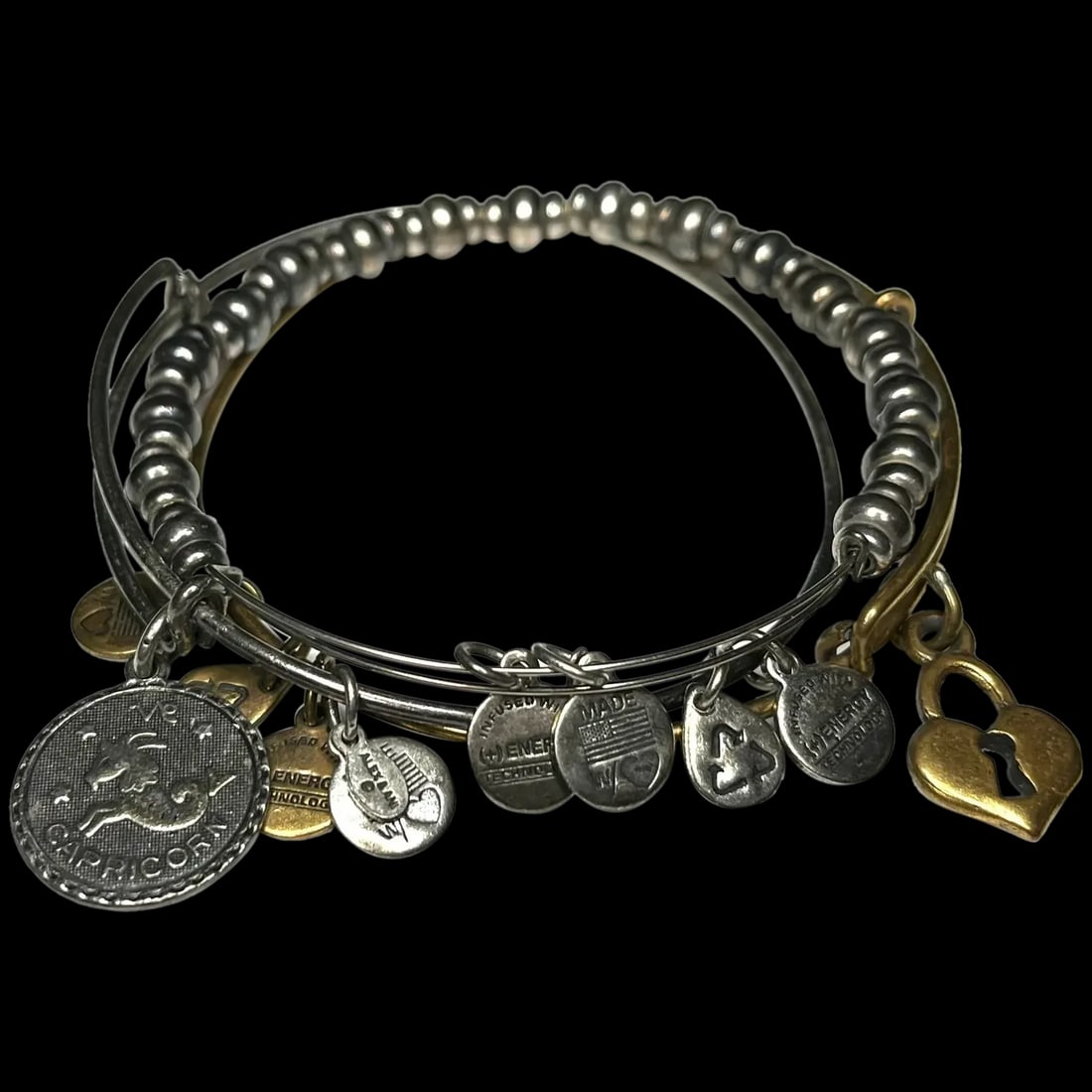 Alex and Ani Charm Bracelets: Title: Alex and Ani Charm Bracelets Description: Alex and Ani Charm Bracelets 2012 and 2013 Good Condition Please refer to the photos and reach out with any questions. Date/Period:2012/2013 Materials: