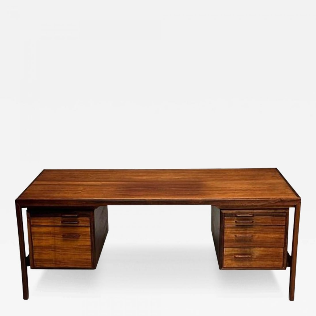 Henry Rosengren, Danish Mid-Century Modern, Floating Desk, Brazilian Rosewood: Henry Rosengren Hansen, Brande Mobelfabrik, Danish Mid-Century Modern, Floating Desk, Rosewood, Denmark, 1960s A rosewood desk designed by Henry Rosengren Hansen in 1963 and produced by Brande Mobelin