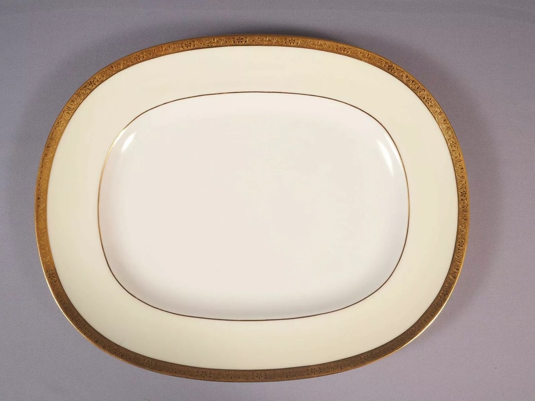 Minton WESTMINSTER K154 GOLD Encrusted LARGE Meat Platter HUGE England (1 of 4)