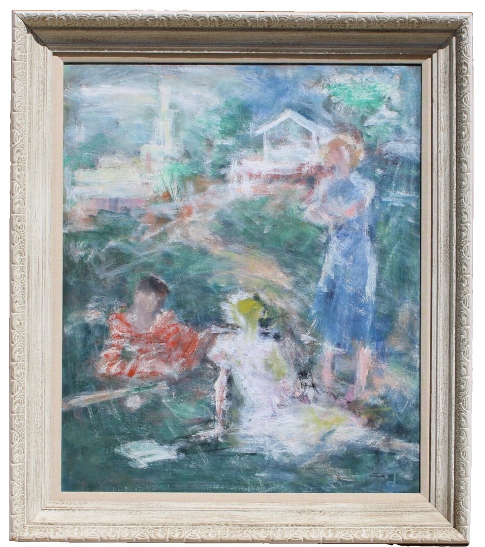 JACK GAGE STARK California Modern Impressionist Family Outing Oil Compare $4250 (1 of 6)