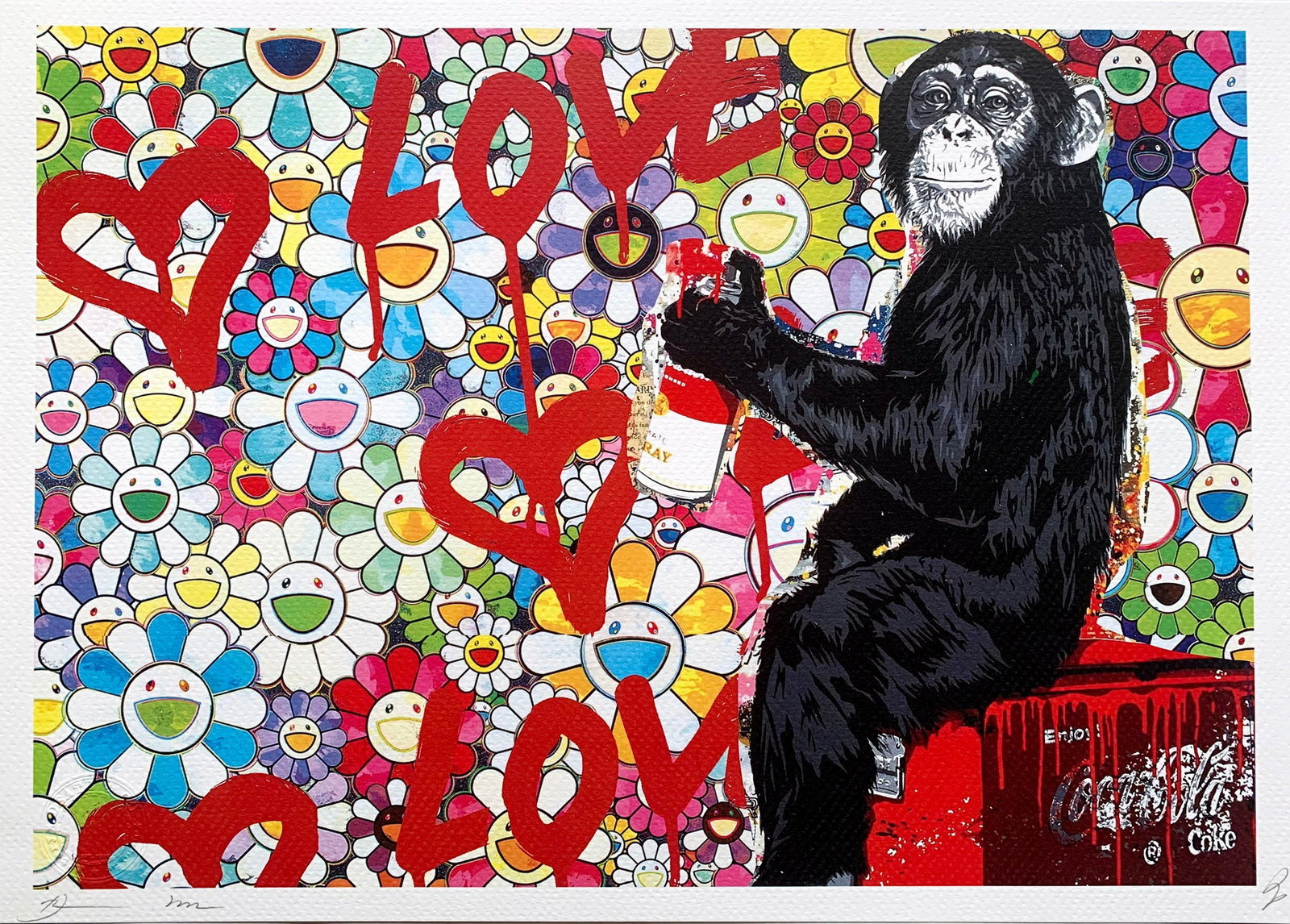 Death NYC Mr Brainwash: Title: Death NYC Mr Brainwash Date/Period: 21st Century Materials: Giclee on Fine art 300 gsm paper Size: 17 3/4 x 12 1/2 inches Description: limited edition giclee on paper, out of eddition of 100 + 