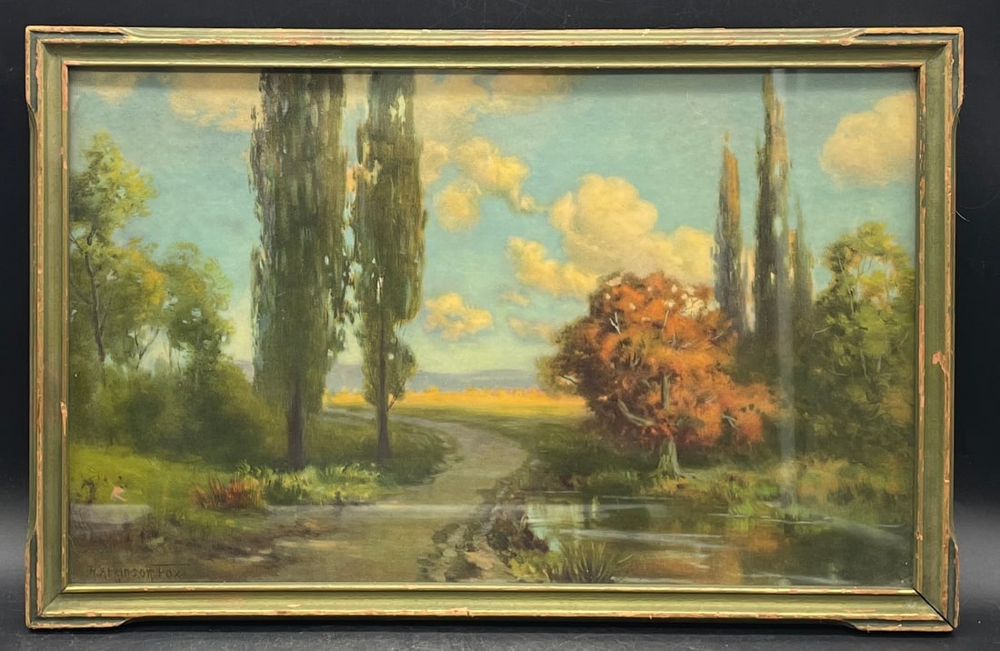 ANTIQUE R. ATKINSON FOX FRAMED PRINT "The Good Luck Line" (1 of 5)