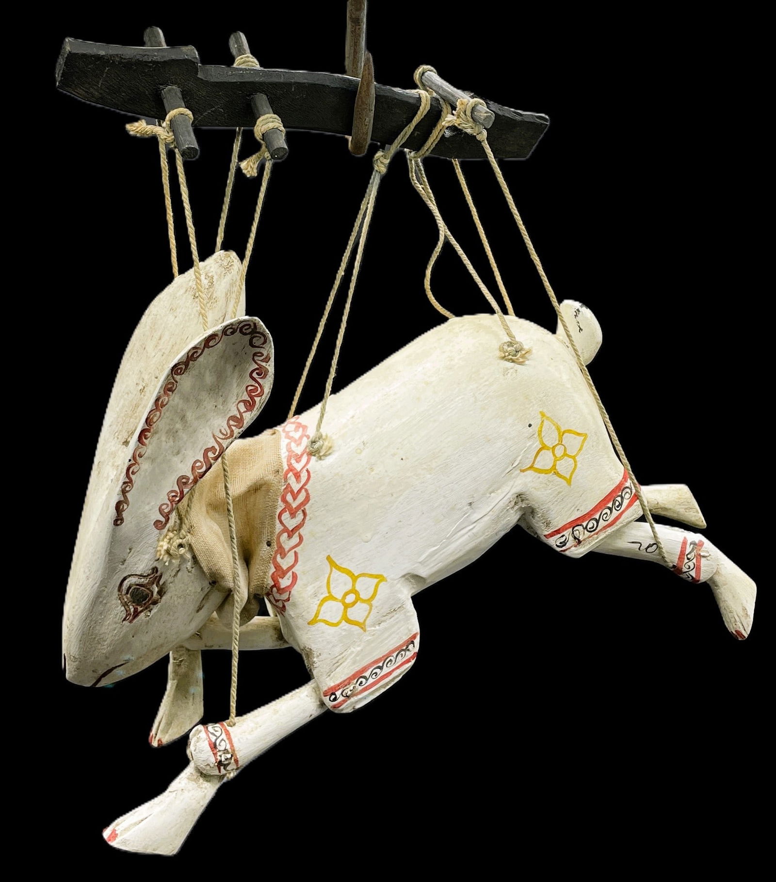 Large Folk Art Wood Rabbit Marionette Puppet (1 of 8)