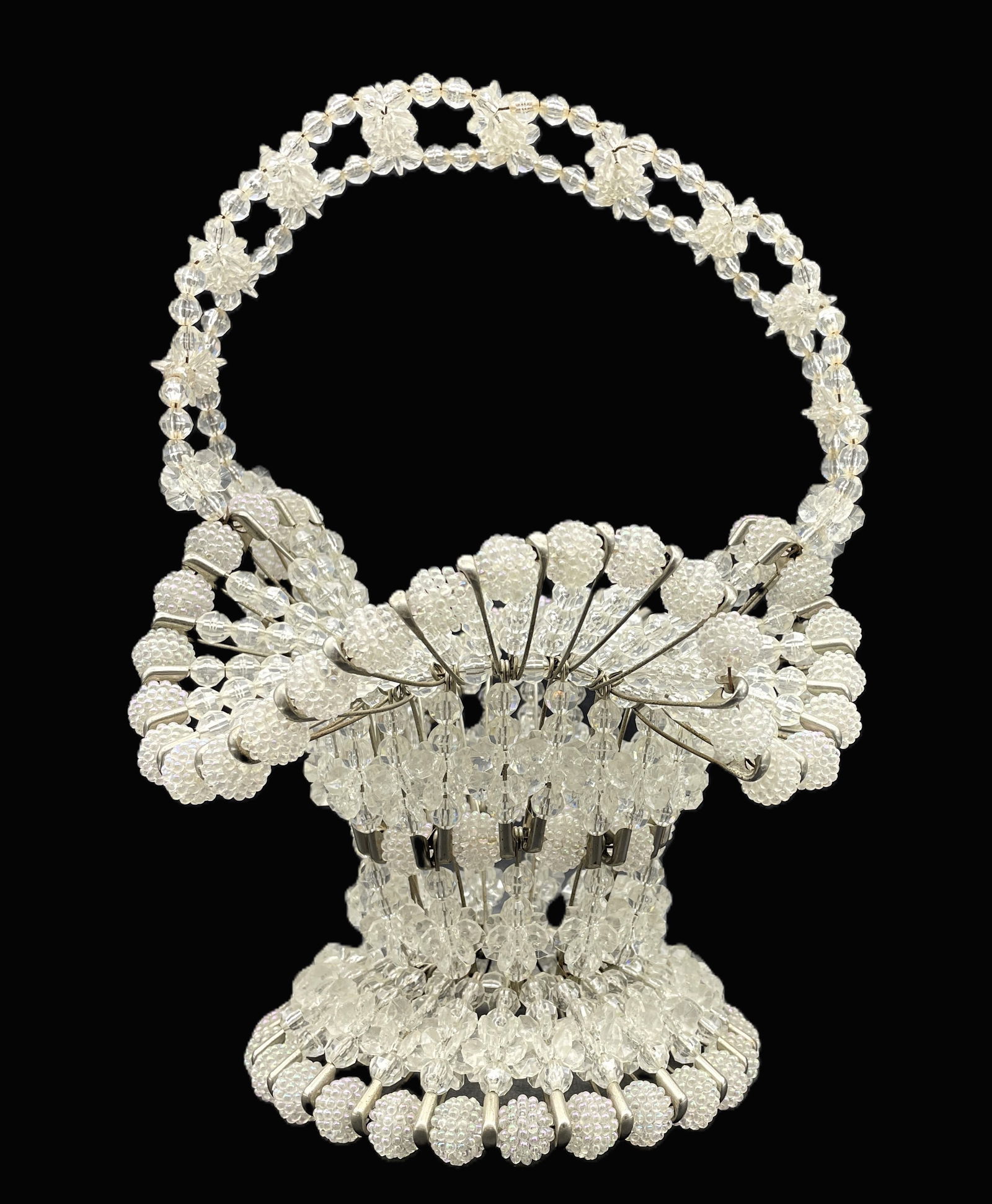 BEAUTIFUL VICTORIAN BEADED BASKET FOLK ART (1 of 8)