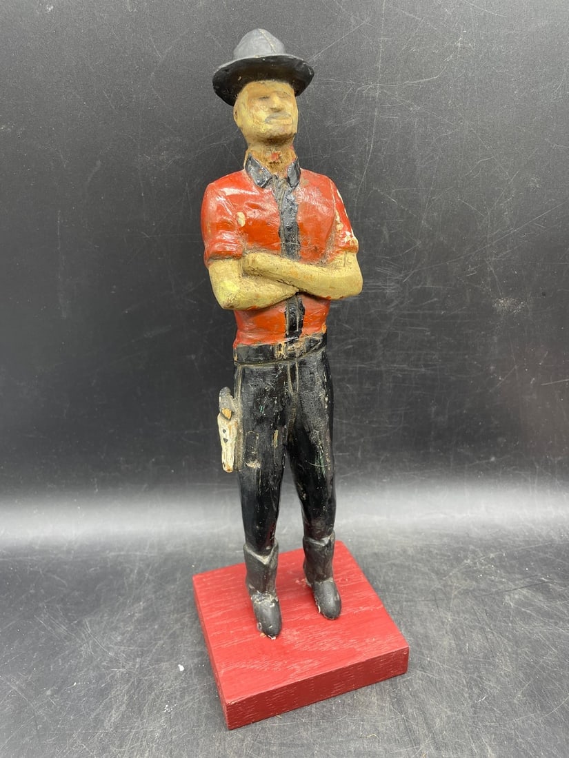 Primitive Folk Art Tough Guy on Wood Base (1 of 8)