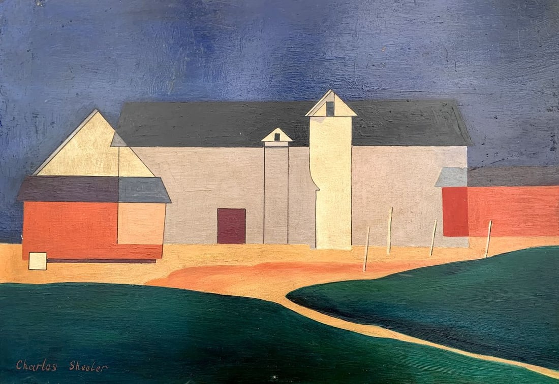 Abstract oil painting Gray barns Victor Konotopsky (1 of 9)