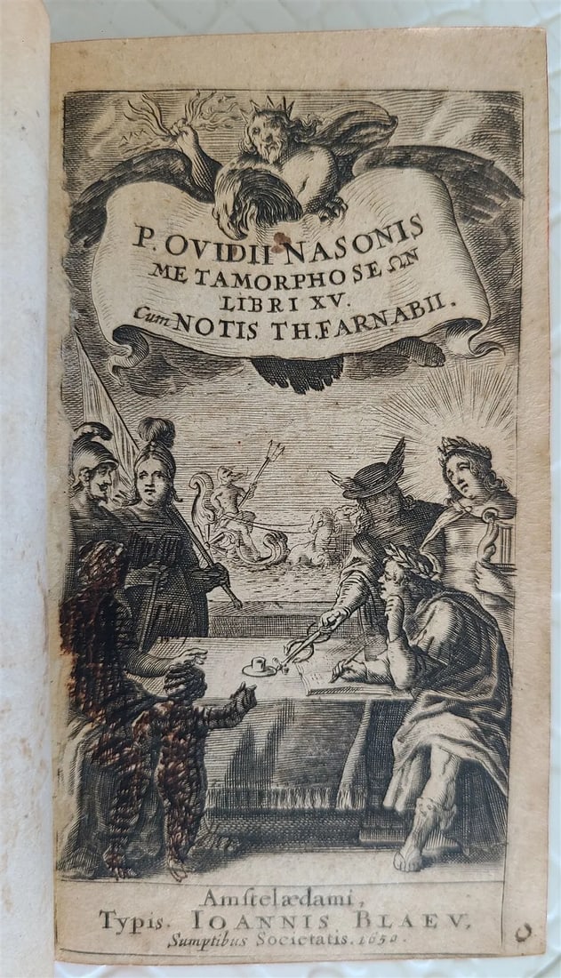 1650 METAMORPHOSES by OVID antique POETRY vellum binding (1 of 6)