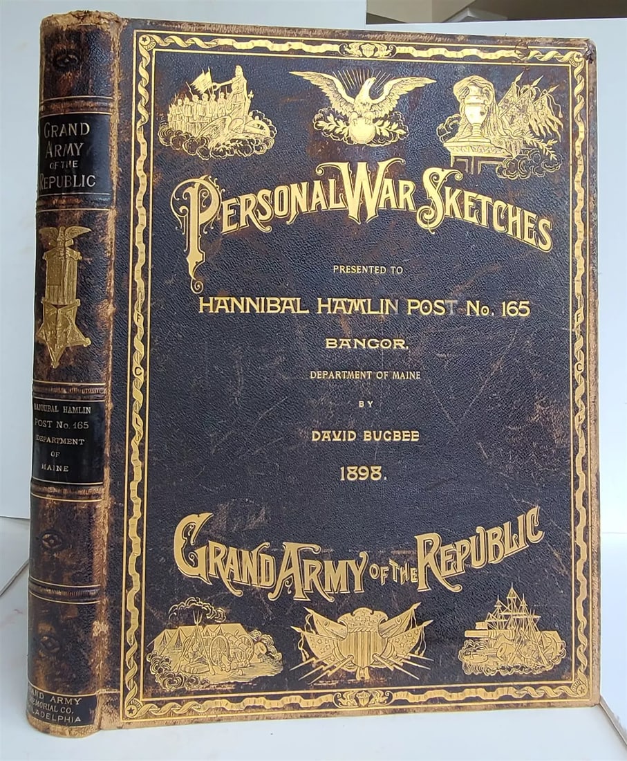 1898 US CIVIL WAR GAR PERSONAL WAR SKETCHES HANNIBAL HAMLIN antique FOLIO (1 of 18)