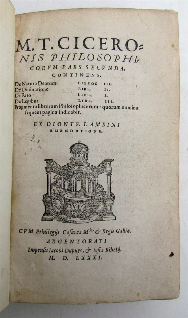 1581 CICERONIS PHILOSOPHICORUM 16th CENTURY CICERO (1 of 9)