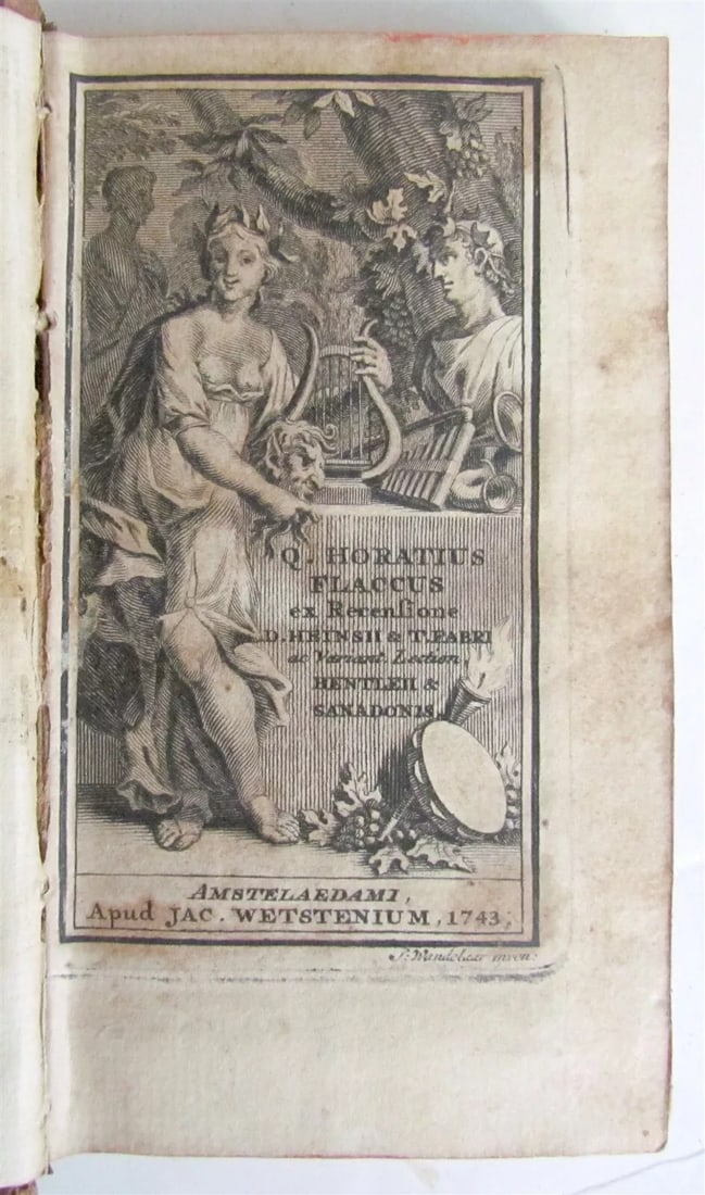 1743 HORACE Q.HORATIUS FLACCUS antique 17th century ROMAN POETRY in LATIN (1 of 5)