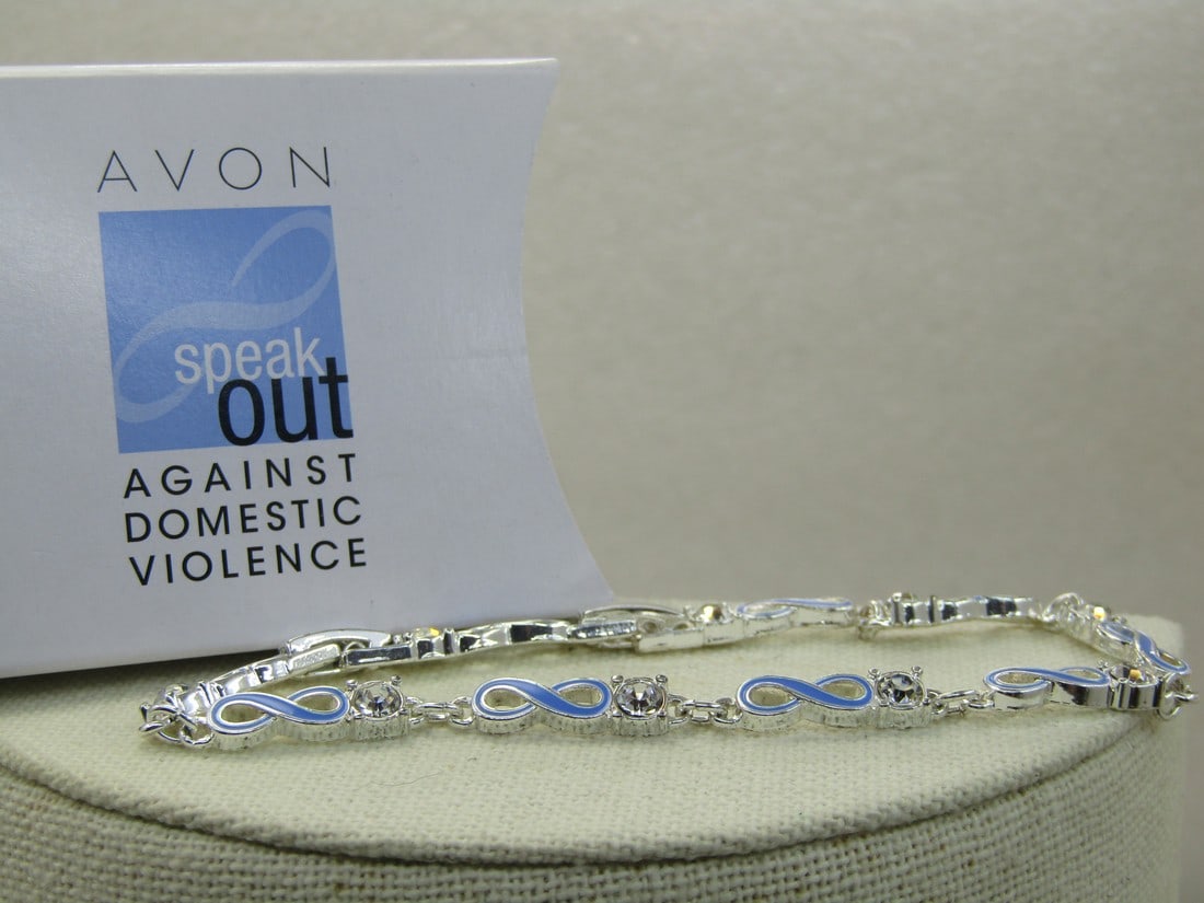 Avon Anti Domestic Violent Tennis Bracelet, 8.25", New in Original Box (1 of 5)