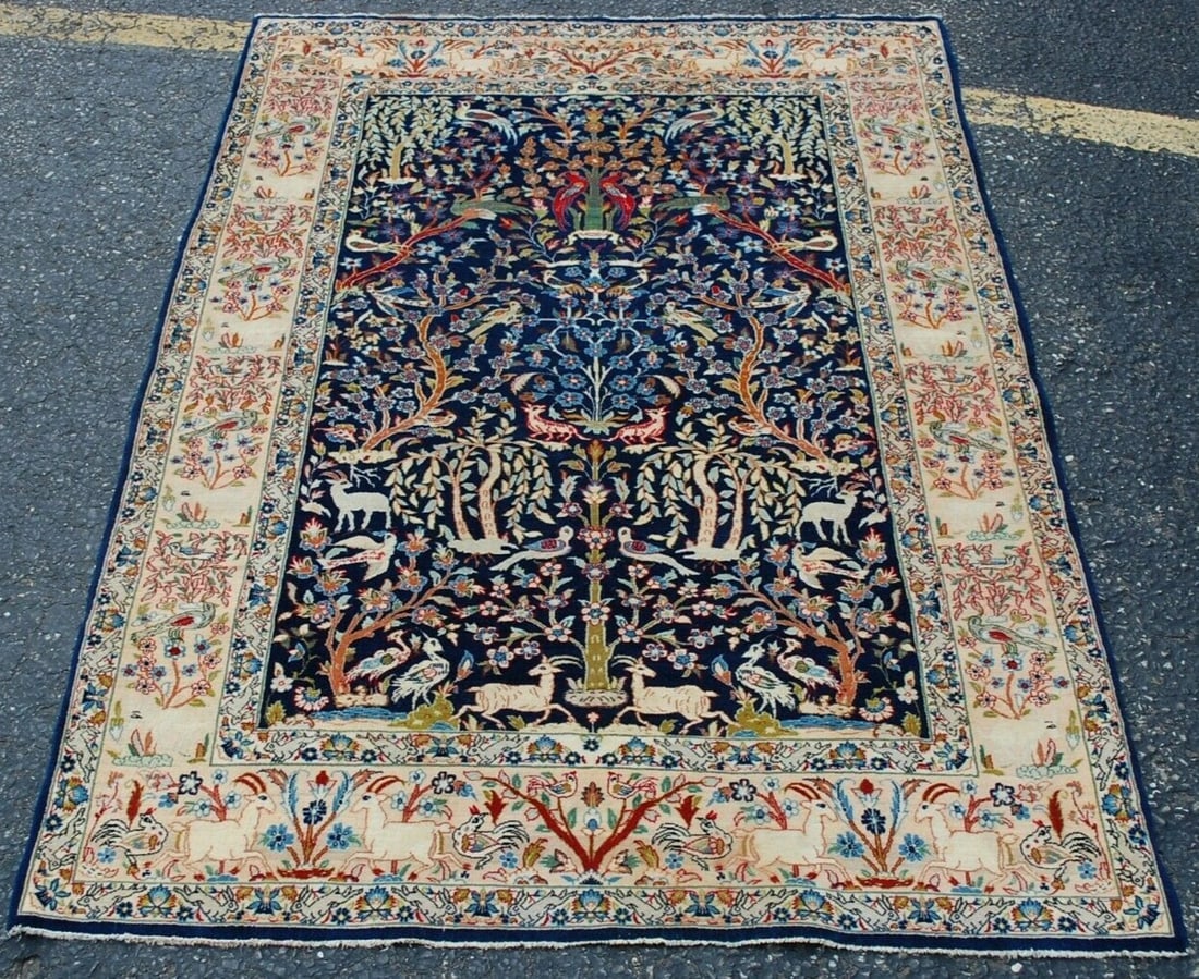 Persian ISFAHAN RUG ,3'6" x 5'4" (1 of 12)