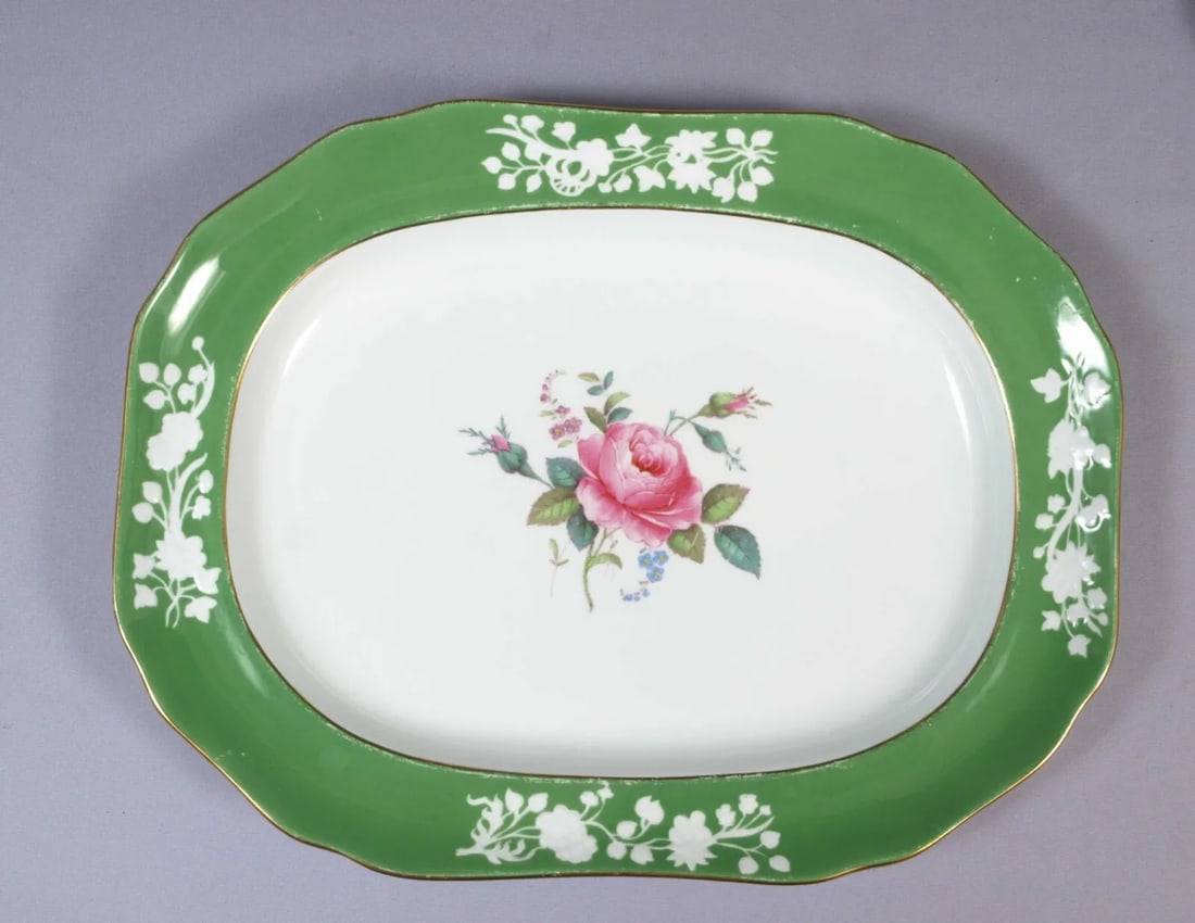 Copeland Spode Maritime Rose GREEN Serving Meat Turkey Platter R7062 RARE (1 of 5)