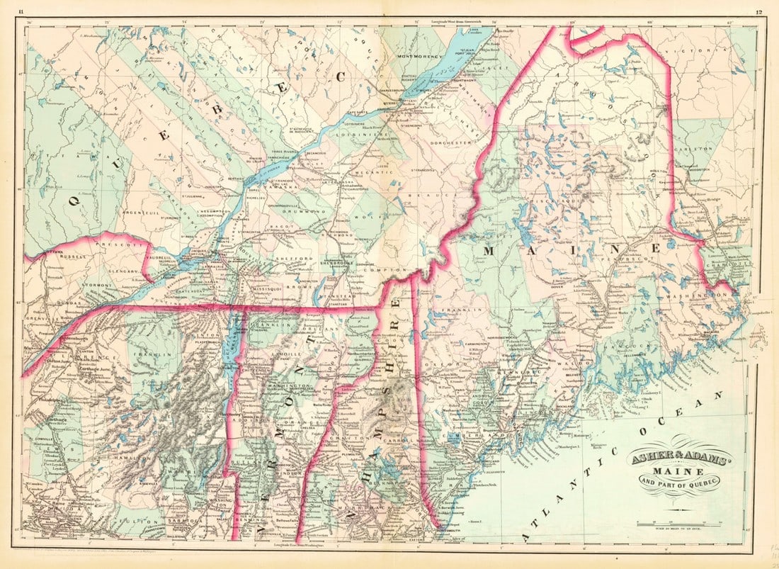 Asher & Adams' Maine and Part of Quebec (1 of 1)