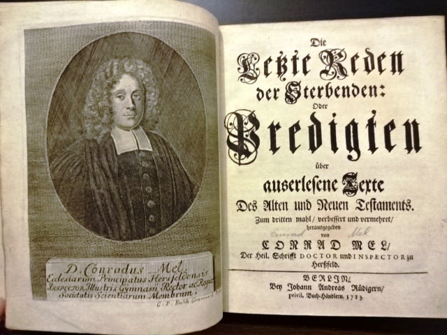 1723 German Leather Bound Religious Work (1 of 3)