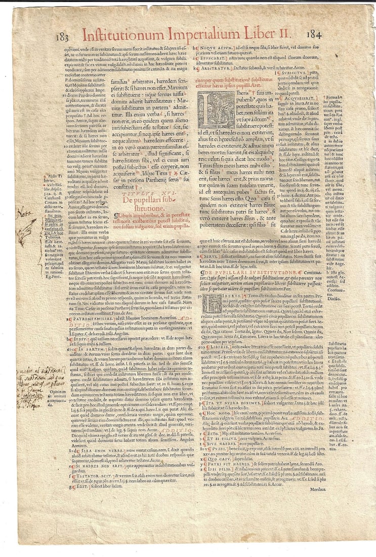 1559 Large Leaf Justinian Code Initlals (1 of 2)