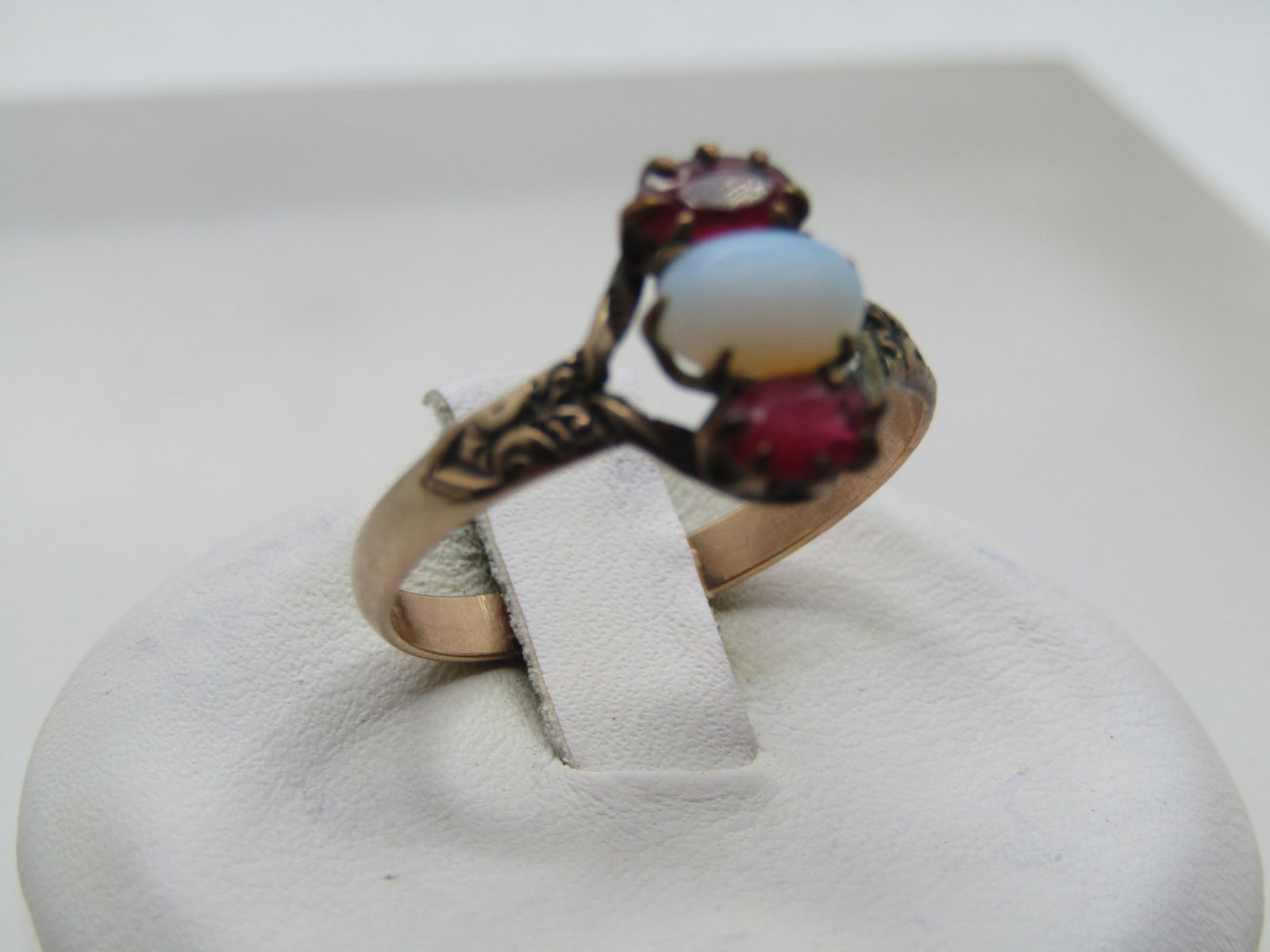 Victorian 9kt Opal Garnet Ring, Sz. 6.75 (1 of 4)
