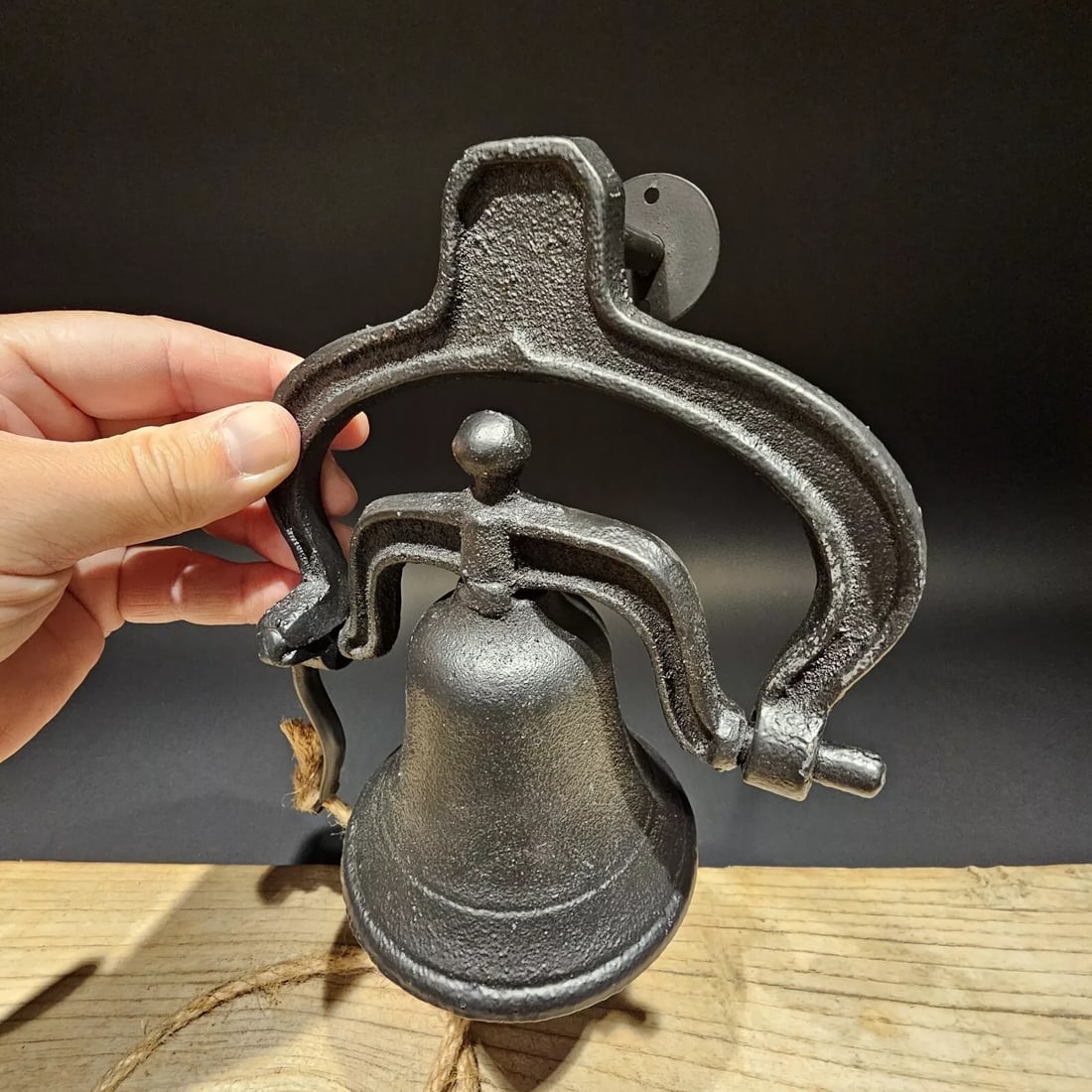 Black Wall Mount Cast Iron Farm Bell (1 of 20)