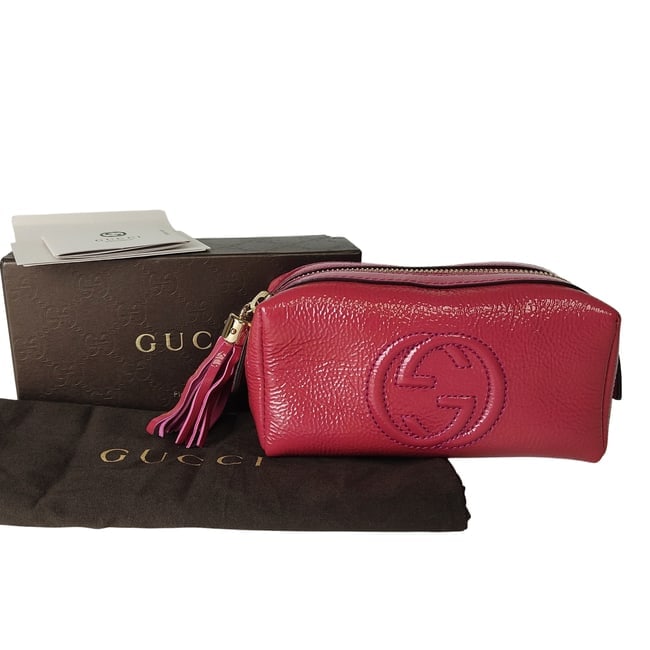 GUCCI Patent leather "Soho" clutch bag (1 of 1)