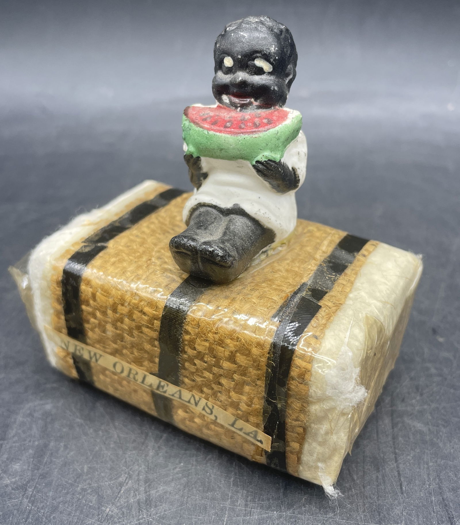 BLACK AMERICANA Boy Watermelon Cotton Bale New Orleans (1 of 1)