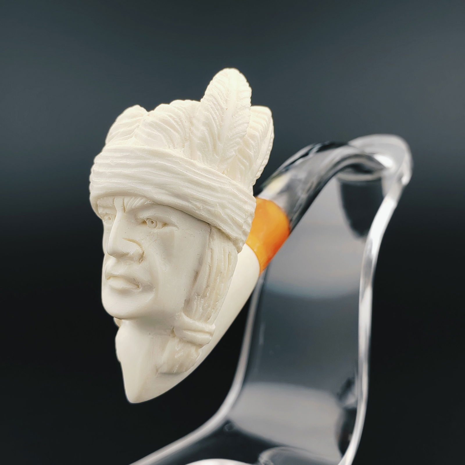 American Indian Warrior Chief Meerschaum Pipe (1 of 1)