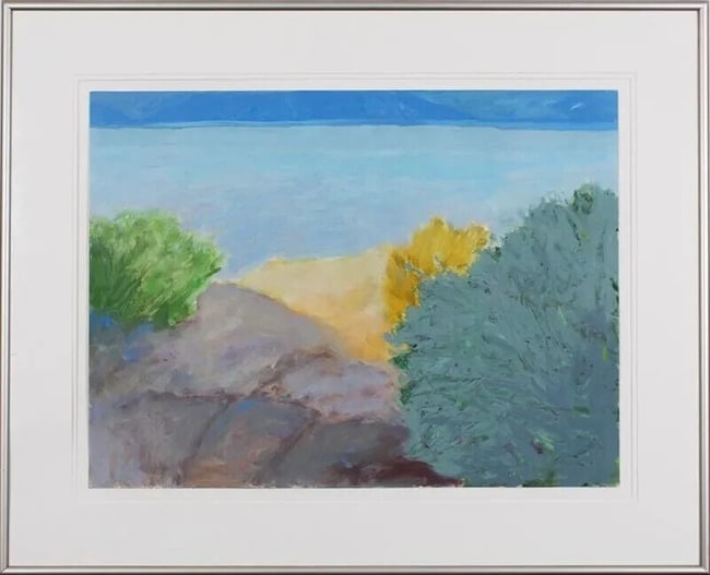 Catherine McAvity Canadian Modern Landscape by a Lake oil 1983 Compare at $1900 (1 of 1)