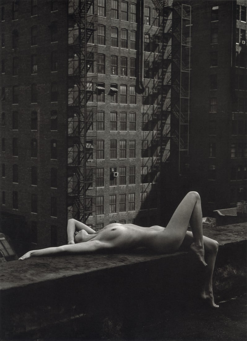 PATRICK DEMARCHELIER - Female Figure, New York, 1975: Artist: Patrick Demarchelier Title: Female Figure, New York, 1975 Medium: Photo Litho, 1997, USA Dimensions: 8.7x12" Description: Heat Wax Mounted on 12x16" Conservation Board Artist Bio: Patrick Dema