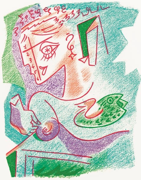 Masson Une Etoile du craie-2 1973 Original Lithograph Signed & Numbered Framed: Artist: Andre Masson Country: France Title: Une Etoile du Craie - 2 Medium: Original Lithograph Marks: Signed & Numbered in pencil Paper: Japon Nacre 10.5 x 9 inch Provenance: Suite Une Etoile du