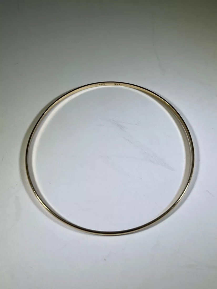 14K Yellow Gold KBH Reclaimed Skinny Bangle Bracelet Jewelry Authentic (1 of 12)