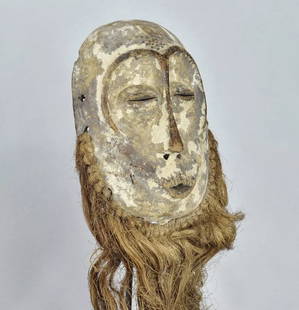 LEGA Wood idimu African Mask Bwami Cult Congo Zaire DRC Tribal Art 1693: CONGO DRC LARGE LEGA BWAMI IDIMU MASK Typical heart-shaped face Idimu masks are significantly larger than Lukwakongo masks, but stylistically very close These are collective masks used during