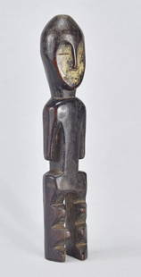 Bukota cult LENGOLA Figure statue African Tribal Art Congo MC1939: CONGO DRC RARE LENGOLA BUKOTA FIGURE Superb geometrization and stylization for this figurine The Lengola are a forest people Bantu of Central Africa, settled in the center-east of the Democratic