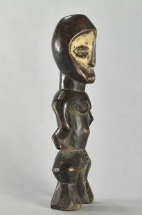 Cute LEGA Figure Iginga statue Bwami Cult Congo Drc African Tribal Art 1509: CONGO DRC Lega people Bwami figure (Iginga). These statuettes generically called Iginga were used in the cult of the Bwami, an association that organized the social structure and ensured the
