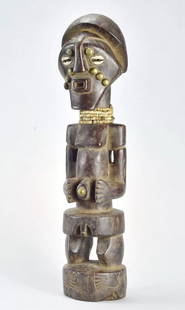 Nice SONGYE Power Figure Fetish Congo Drc Zaire African Tribal Art MC 1856: CONGO DRC BEAUTIFUL SONGYE POWER FIGURE (NKISHI) Sculpture stylistically very close to the styles of Sentery and oriental groups Like figure 163 (Neyt, 2009 pages 196 and 197), the statue is in the