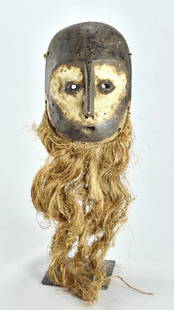Cute LEGA Lukwakongo Mask Bwami Congo DRC African Tribal Art 1510: CONGO DRC Cute Lukwakongo LEGA Mask Lukwakongo maskettes are small and light wooden masks belonging to high-ranking members of the Bwami (rank Yananio) This type of mask was used in the cult of the