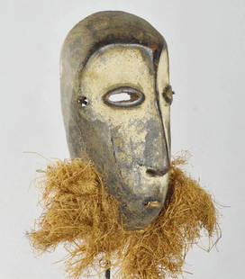 Cute LEGA Lukwakongo Mask Cult of the Bwami Congo DRC African Tribal Art 1566: CONGO DRC Cute Lukwakongo LEGA Mask Lukwakongo maskettes are small and light wooden masks belonging to high-ranking members of the Bwami (rank Yananio) This type of mask was used in the cult of the
