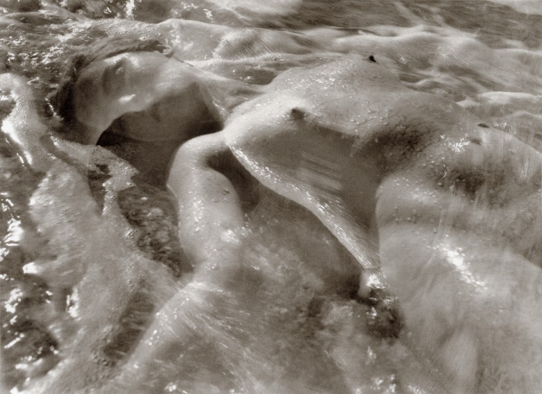 RUTH BERNHARD - In the Wave, 1945: Artist: Ruth Bernhard Title: In the Wave, 1945 Medium: Photoengraving, 1986, USA Dimensions: 9.3x6.75" Description: Heat Wax Mounted on 11x14" Conservation Board Artist Bio: Ruth Bernhard was a German