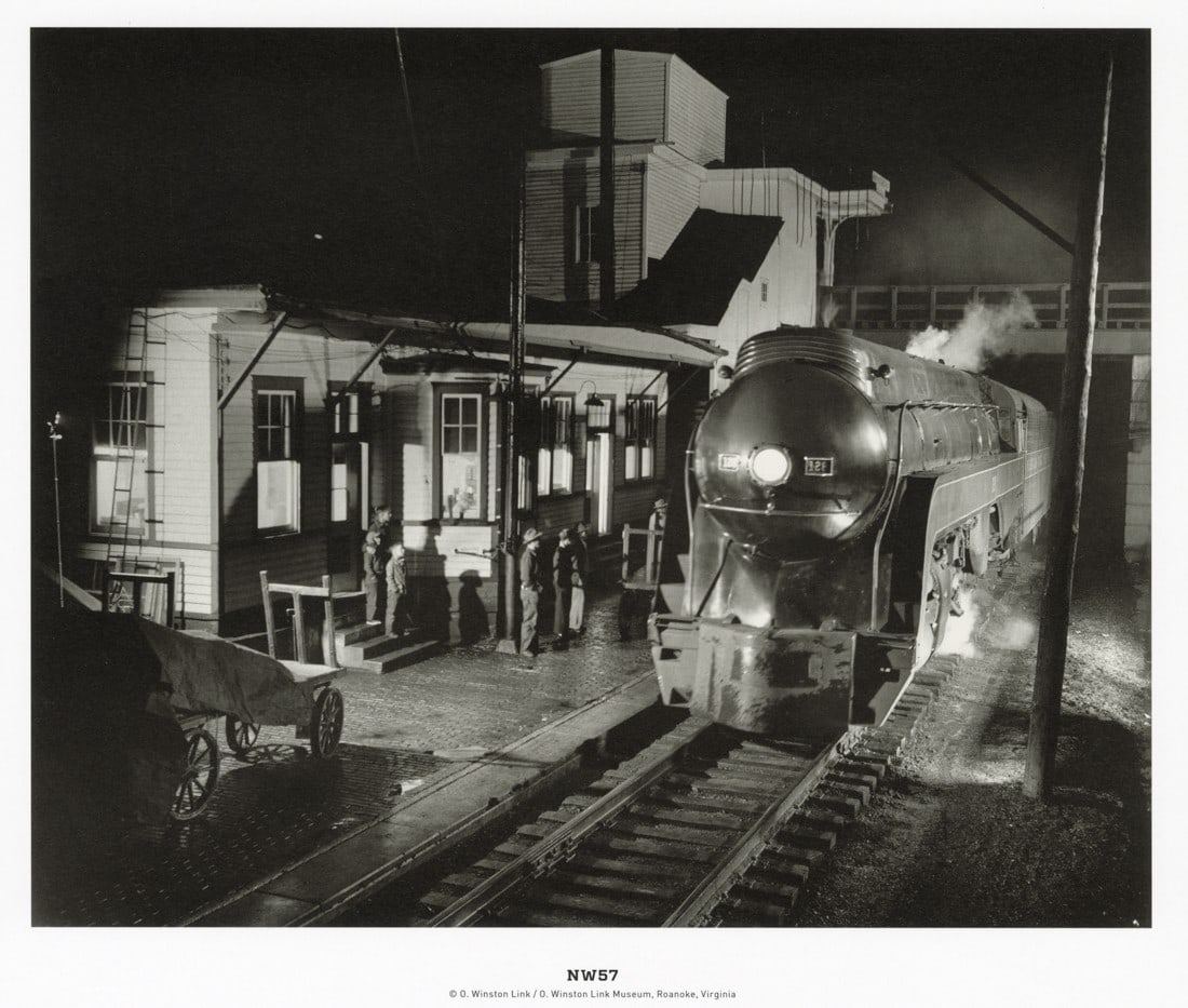 O. WINSTON LINK - Train No. 2 Arrives in Virginia: Artist: O. Winston Link Title: Train No. 2 Arrives in Waynesboro, Virginia, 1955 Medium: Photo Litho, 2019, Germany Dimensions: 10x8" Description: Unmounted Artist Bio: O. Winston Link (1914 – 2