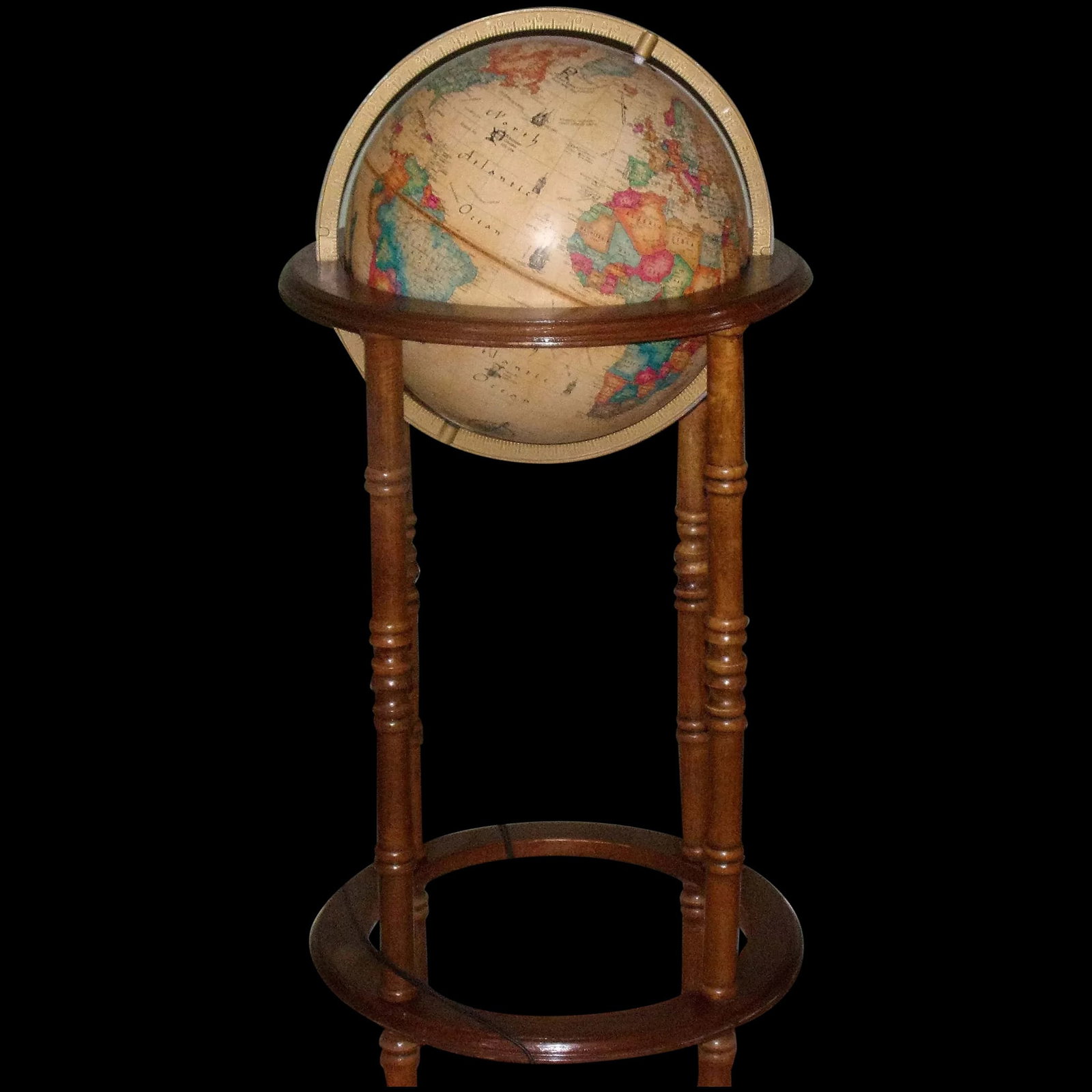 Vintage Floor Stand 1980 Lighted Scan-Globe A/S Denmark Cartography by Karl F. Harig (1 of 11)