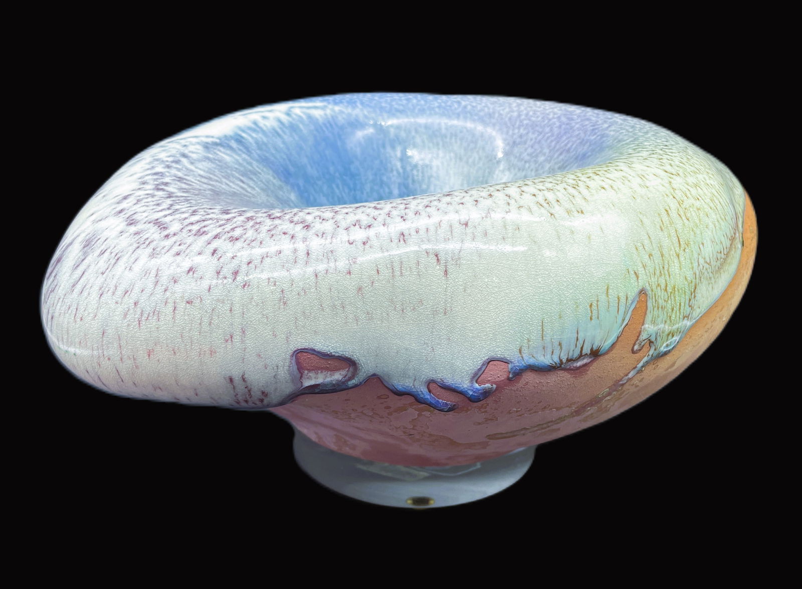 Exquisite TONY EVANS RAKU STUDIO ART POTTERY VASE (1 of 8)