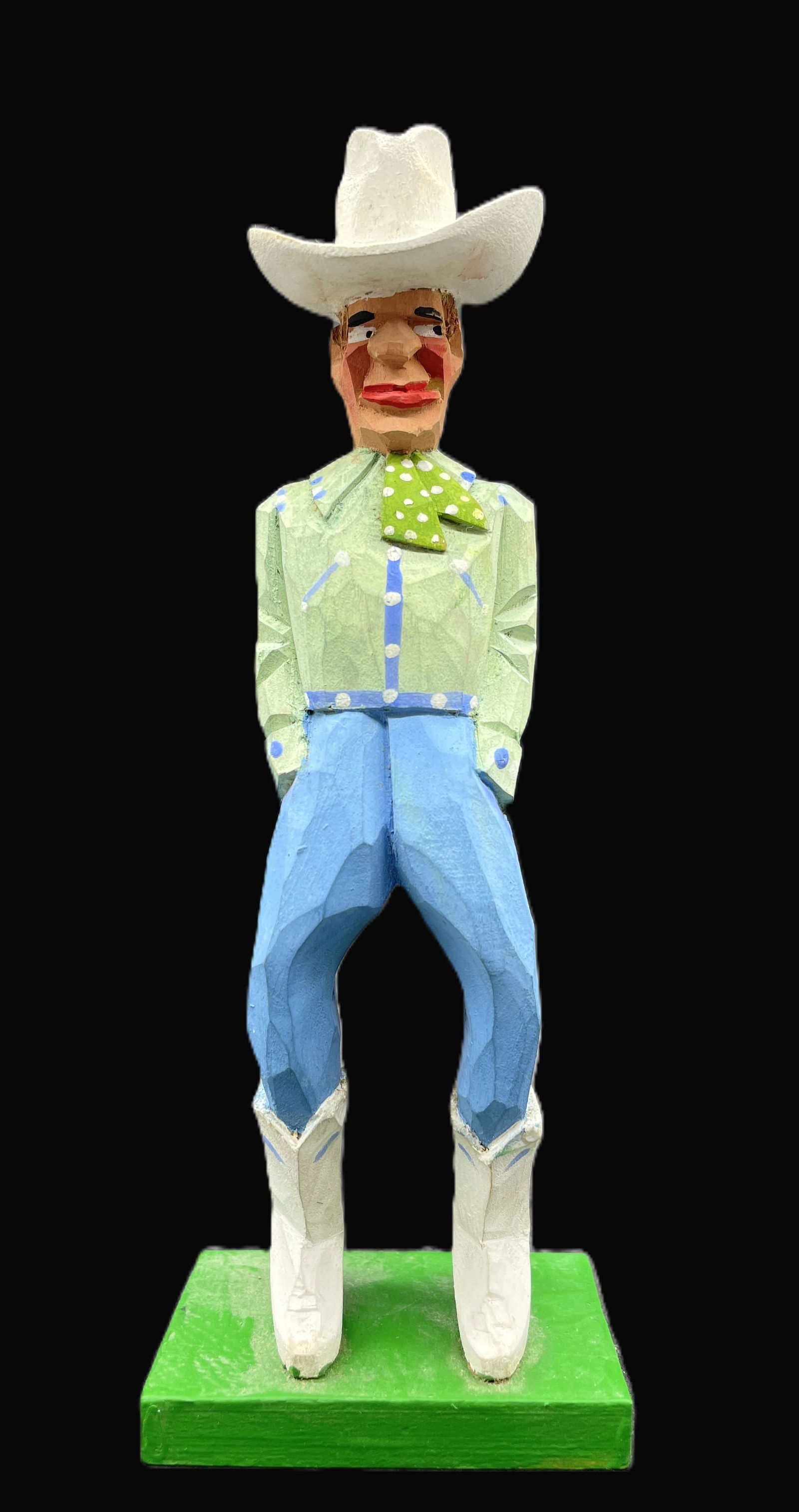 Folk Art Hand Carved Cowboy (1 of 7)