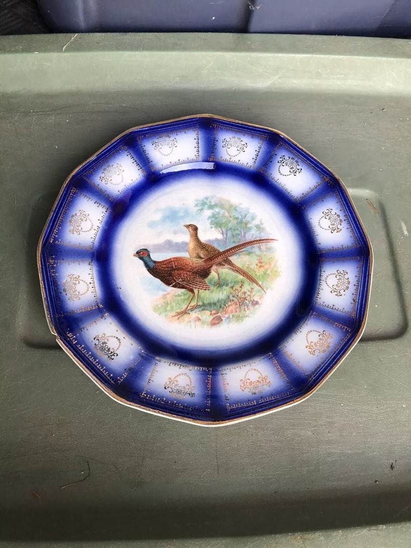 Flow Blue Game Bird Plate (1 of 3)