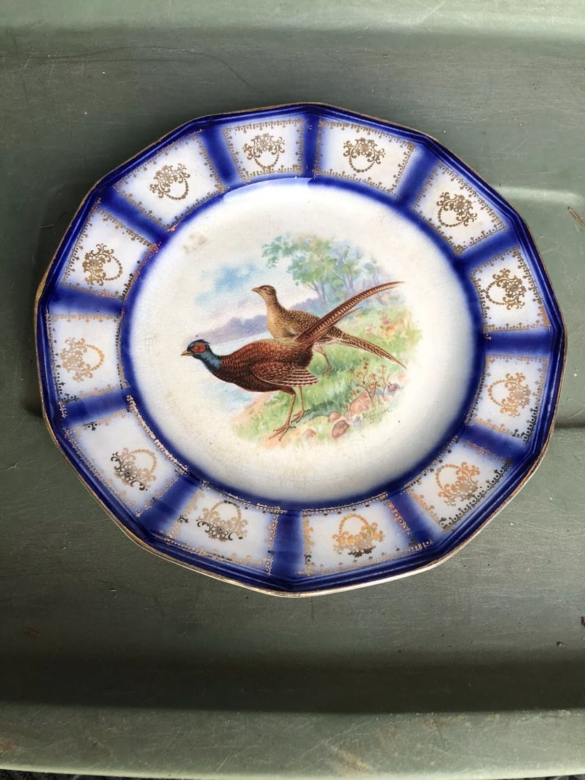 Flow Blue Game Bird Plate (1 of 2)