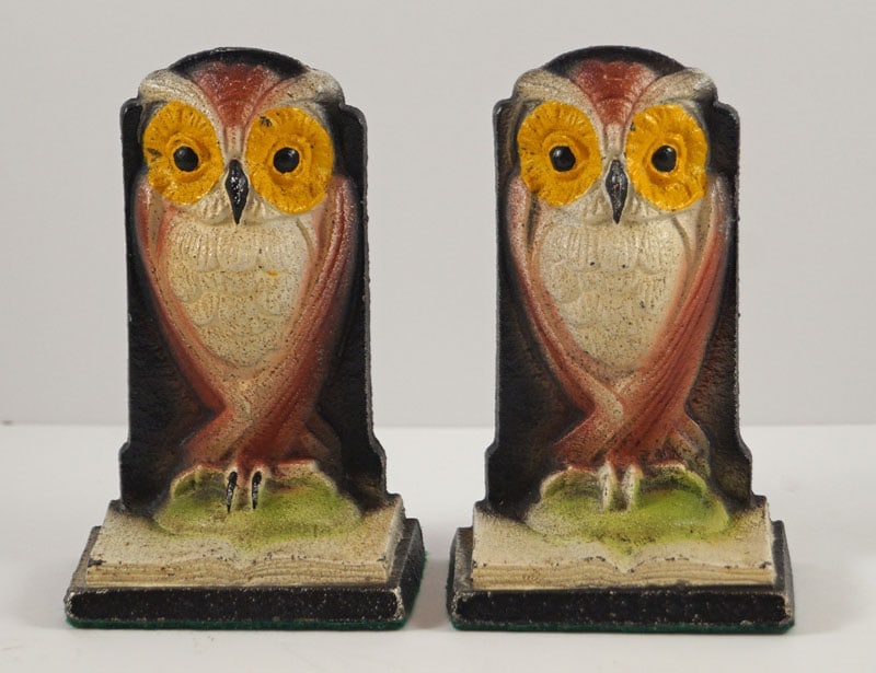 Antique Owl on Book Cast Iron Bookends (1 of 7)