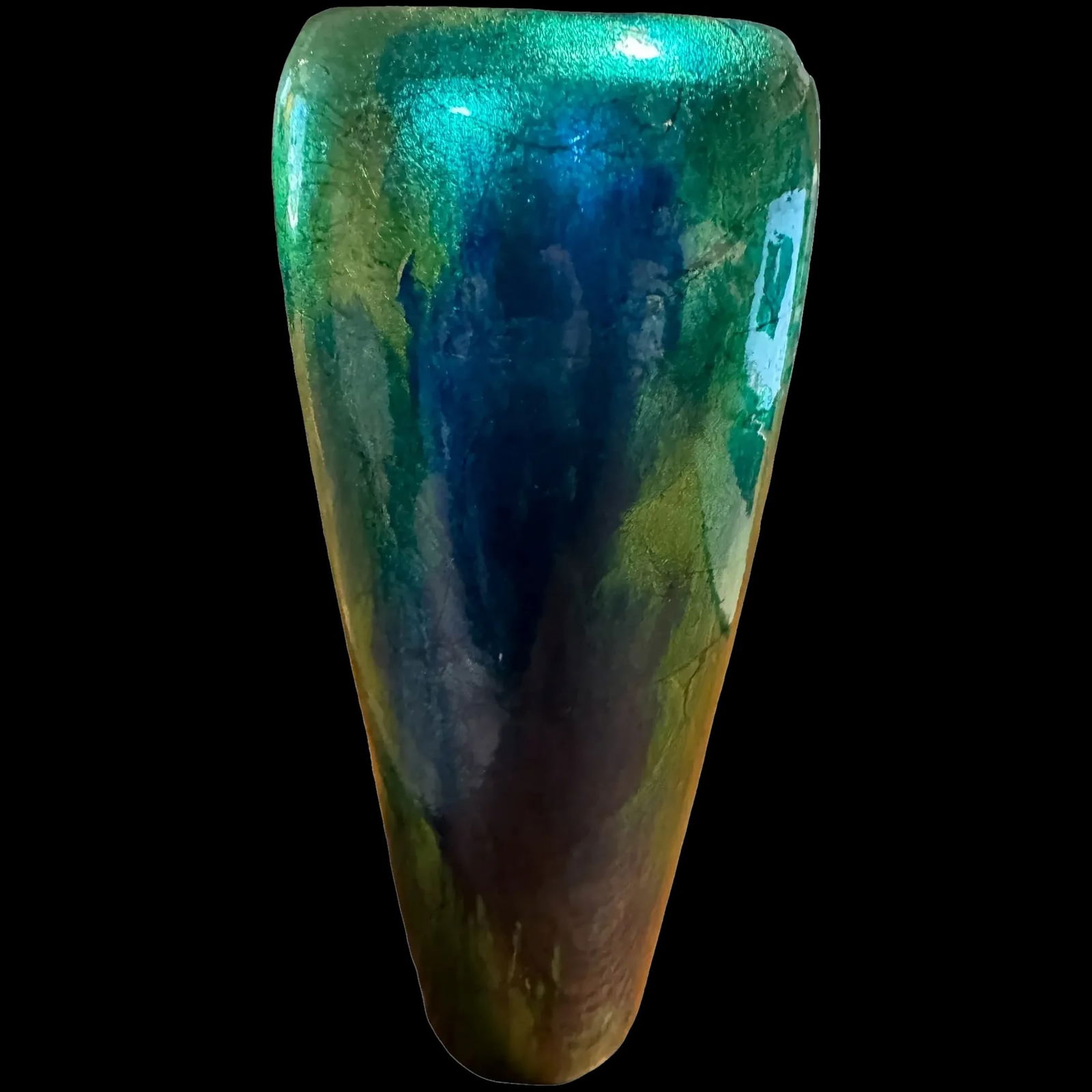 Stunning Hand Crafted Art pottery Vase shimmering blue Aqua (1 of 10)