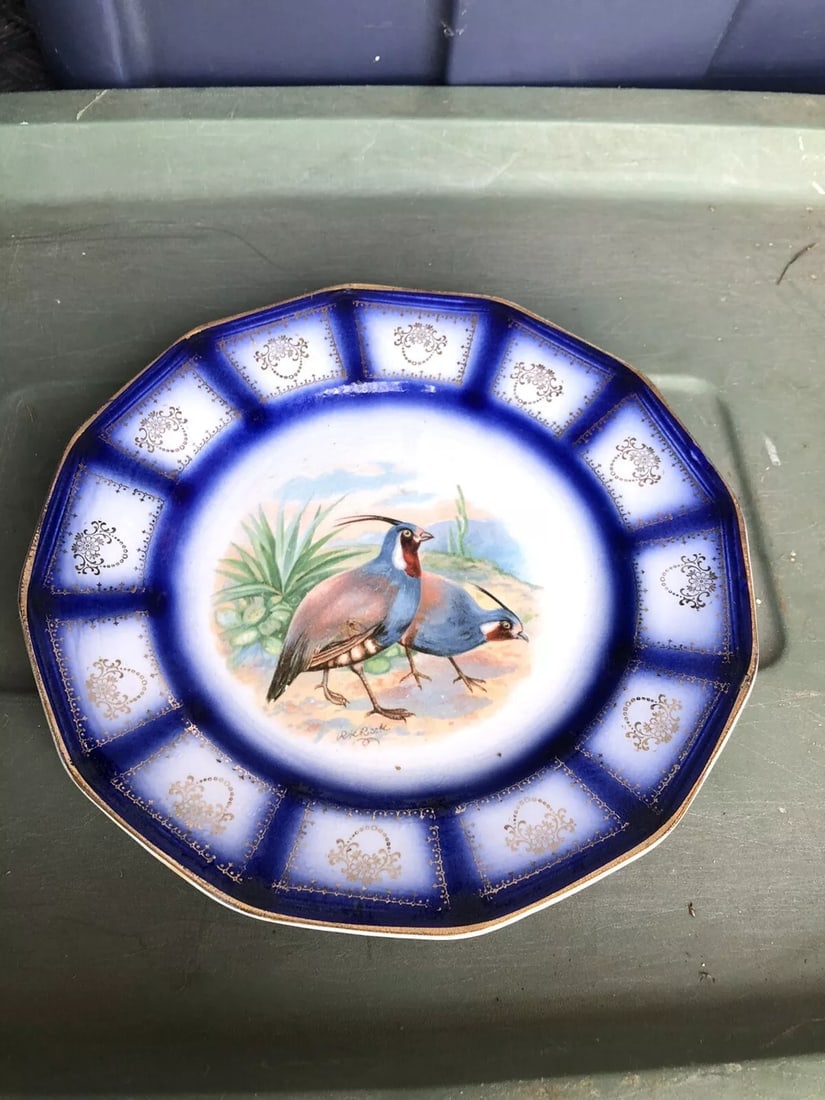 Flow Blue Game Bird Plate (1 of 2)