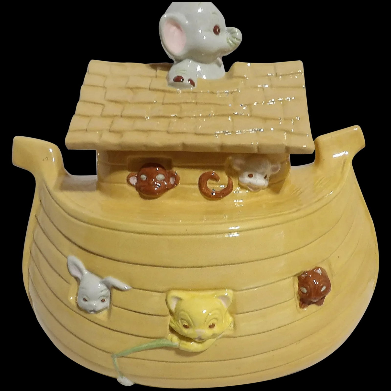 Vintage Ceramic Twin Winton Noah's Ark 1960's Animals Cookie Jar (1 of 8)