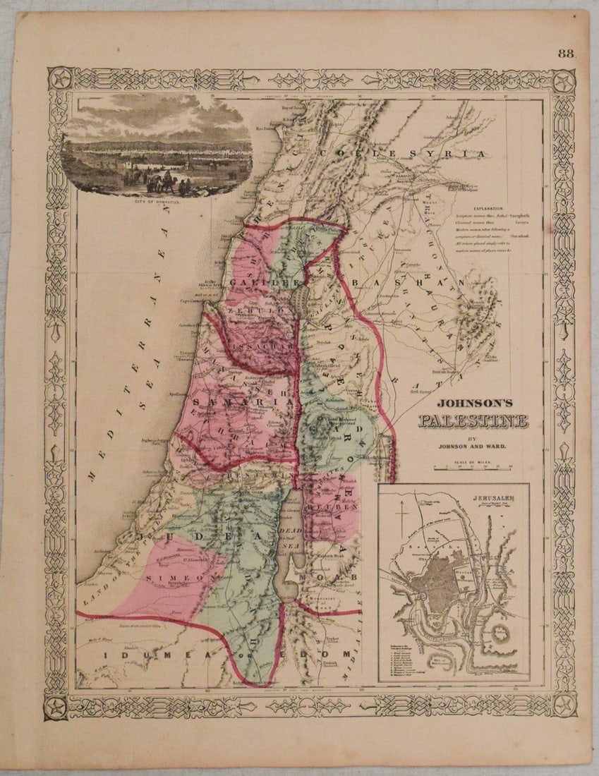 1863 Johnson Map of Palestine / Holy land -- Johnson's Palestine (1 of 1)