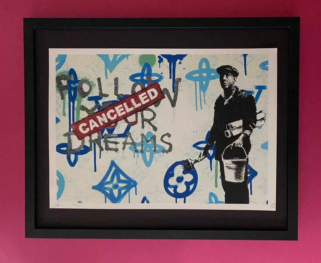 DEATH NYC Hand Signed LARGE Print Framed 16x20in COA BANKSY GRAFITTI MURAKAMI B: This is a Stunning and Scarce 100% Authentic New Print by Death NYC Hand Signed and Numbered in Pencil by the Artist Limited Edition of 100 Large Size: 45cm x 32cm About 18x13in Fine Art 300 gsm Paper