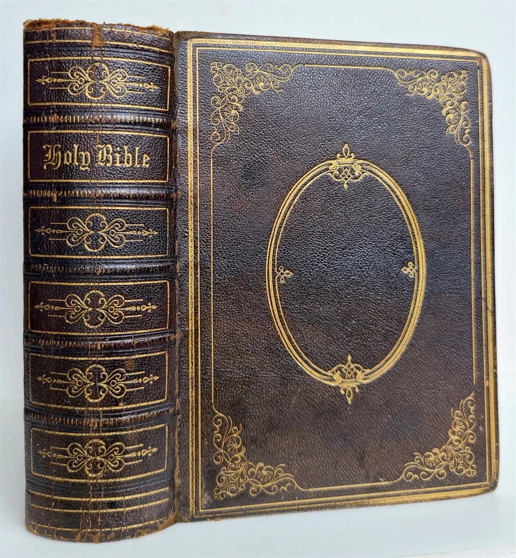 1862 HOLY BIBLE in ENGLISH antique Americana CIVIL WAR ERA OLD & NEW TESTAMENTS (1 of 6)