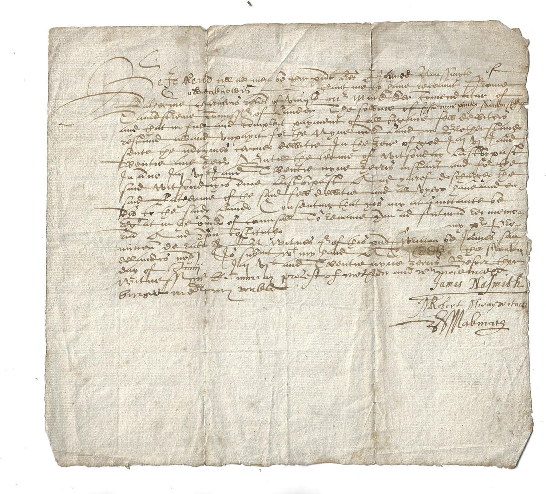 1629 Scottish Manuscript James Nasmith (1 of 2)